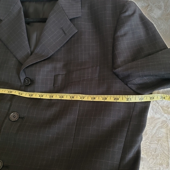 mens PALLINI black 4 button windowpane suit‎ sz 40R - Picture 6 of 13